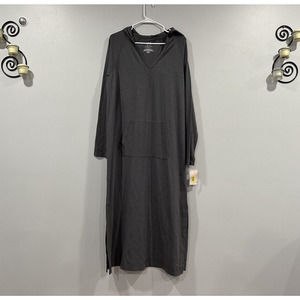 Cabernet Gray Hooded Long Sleeve Dress Large L NEW
